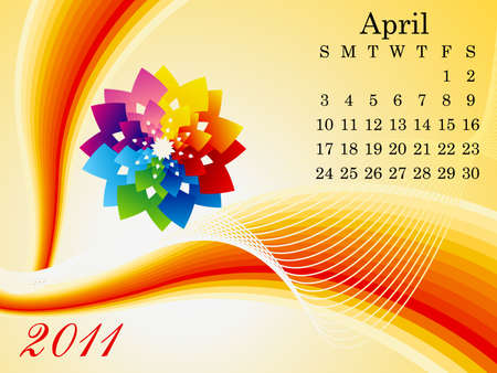 abstract april calendar vector illustrationのイラスト素材