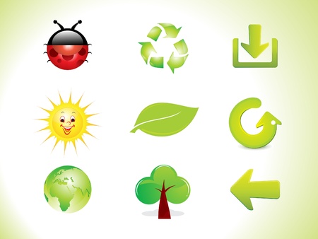 abstract eco icon set vector illustration のイラスト素材