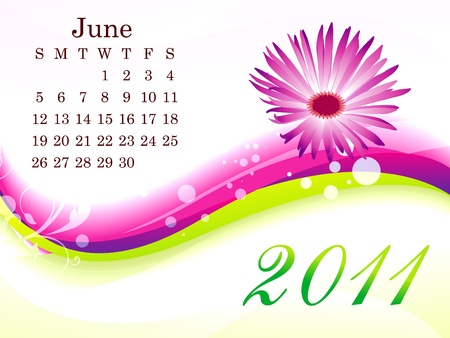 abstract june calendar vector illustrationのイラスト素材