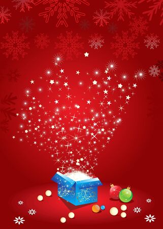 abstract magic box with christmas ball  vector illustrationのイラスト素材