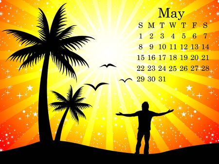 abstract may calendar vector illustrationのイラスト素材