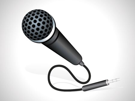 abstract mic with plug in black color vector illustration のイラスト素材