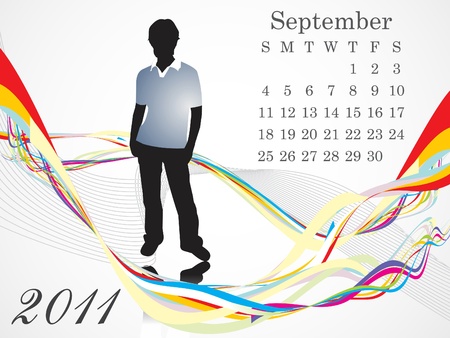 abstract september calendar vector illustrationのイラスト素材