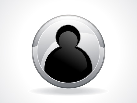 abstract user icon in black vector illustration のイラスト素材