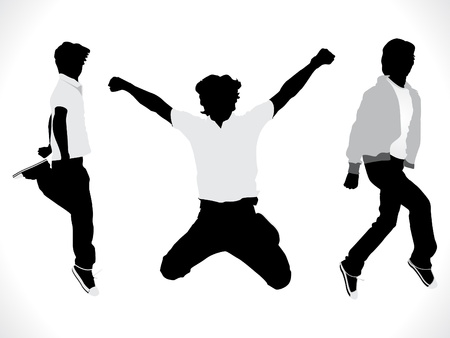 abstract motion silhouette of a boy vector illustrationのイラスト素材