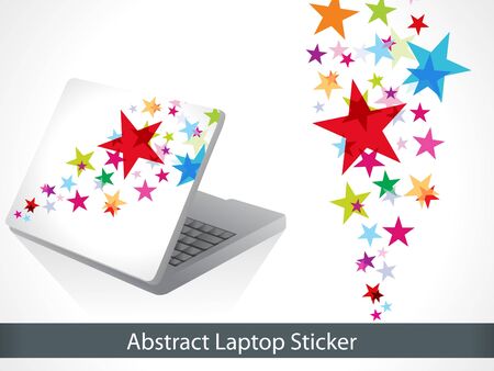 abstract colorful laptop sticker vector illustrationのイラスト素材