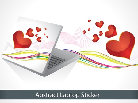 abstract colorful laptop sticker vector illustrationのイラスト素材