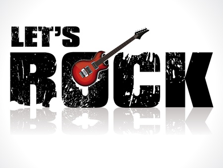 lets rock background with guitar vector illustrationのイラスト素材