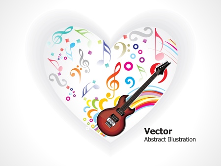 abstract musical heart vector illustrationのイラスト素材