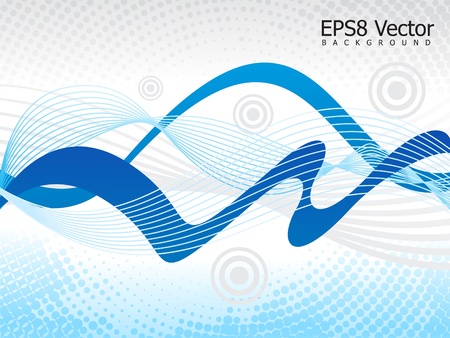 abstract blue wave background vector illustrationのイラスト素材