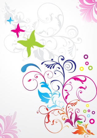 abstract colorful floral background vector illustrationのイラスト素材