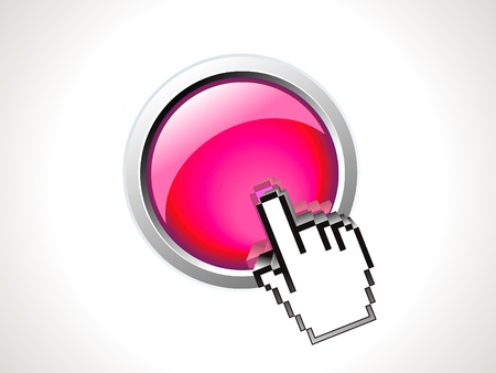 abstract shiny button with hand vector illustrationのイラスト素材
