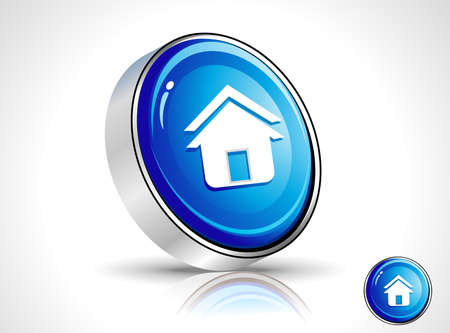abstract shiny blue home icon のイラスト素材