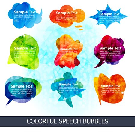 abstract colorful speech bubbles vector illustration のイラスト素材