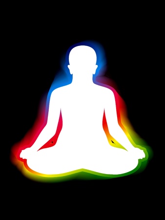 colorful aura of body vector illustrationのイラスト素材