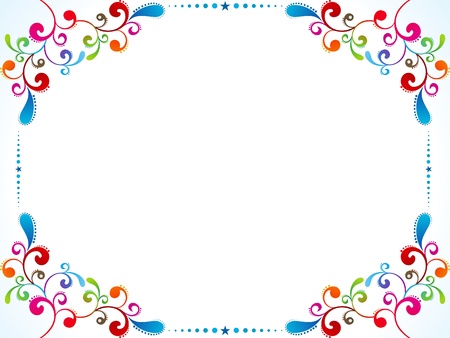 abstract colorful floral border vector illustrationのイラスト素材