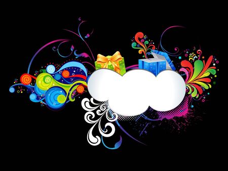 abstract colorful floral gift template vector illustrationのイラスト素材