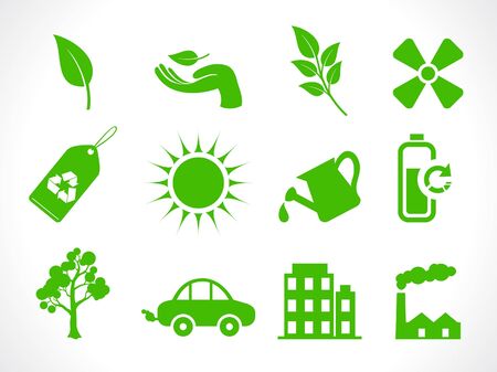 abstract multiple eco icons vector illustrationのイラスト素材