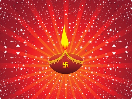 abstract red artistic background with divali illustrationのイラスト素材