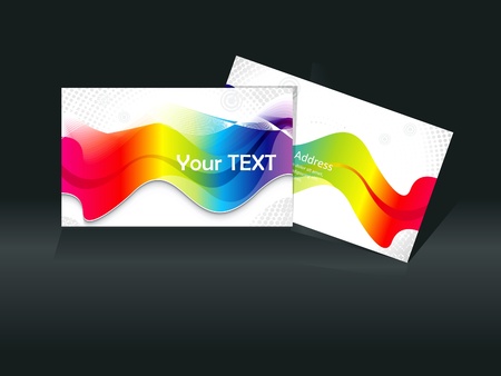 abstract colorful rainbow business card template illustrationのイラスト素材