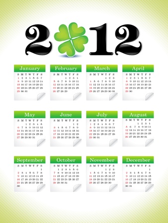 abstract st patrick clover calenderのイラスト素材