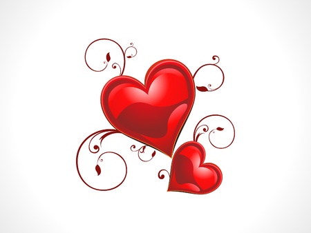 abstract shiny floral red heart wallpaper vector illustrationのイラスト素材
