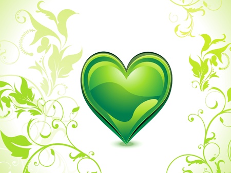 abstract green eco heart vector illusrationのイラスト素材
