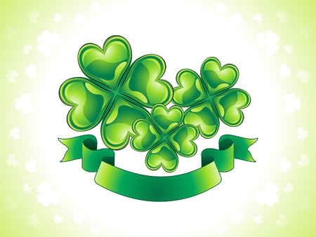 abstract st patrick clover with ribbon banner vector illustrationのイラスト素材