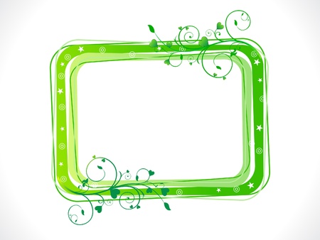 abstract green eco floral frame template のイラスト素材