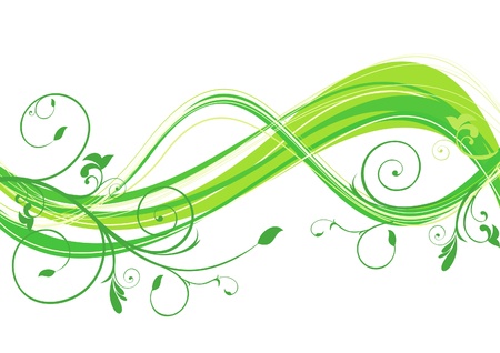 abstract eco floral wave  vector illustrationのイラスト素材