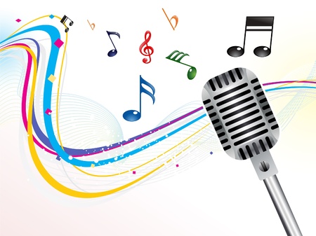abstract musical mic background vector illustrationのイラスト素材