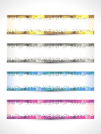 abstract multiple banner set  illustrationのイラスト素材