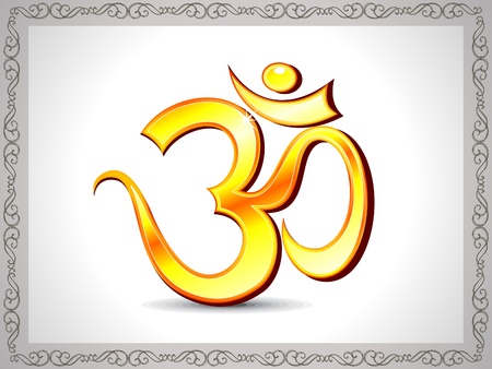 abstract shiny golden om wallpaper  illustrationのイラスト素材