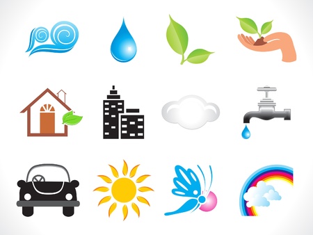 abstract eco icon illustrationのイラスト素材