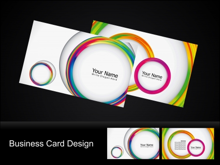 abstract colorful business card illustrationのイラスト素材