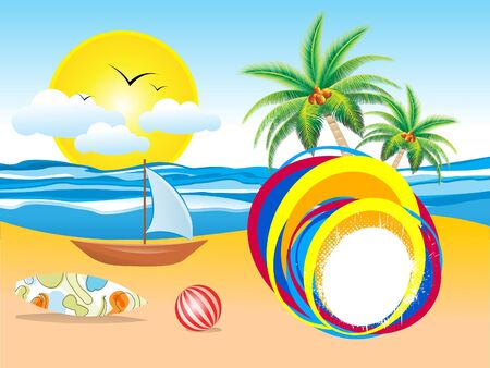 abstract summer holiday background vector illustrationのイラスト素材