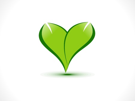 abstract eco heart icon vector illustrationのイラスト素材