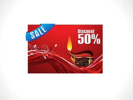 abstract diwali discount card template vector illustrationのイラスト素材