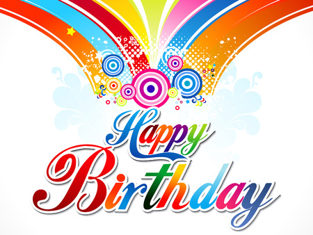 abstract colorful happy birthday background vector illustrationのイラスト素材