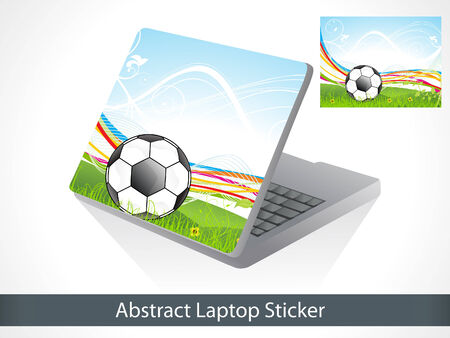 abstract colorful laptop sticker vector illustrationのイラスト素材
