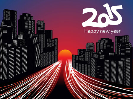 abstract new year city morning vector illustrationのイラスト素材