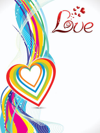 abstract colorful love wave background illustrationのイラスト素材