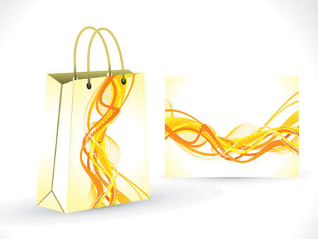 abstract yellow shopping bag vector illustrationのイラスト素材
