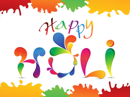 abstract colorful holi text vector illustrationのイラスト素材