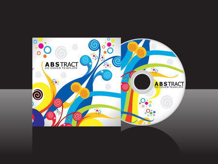 abstract artistic cd cover template vector illustrationのイラスト素材