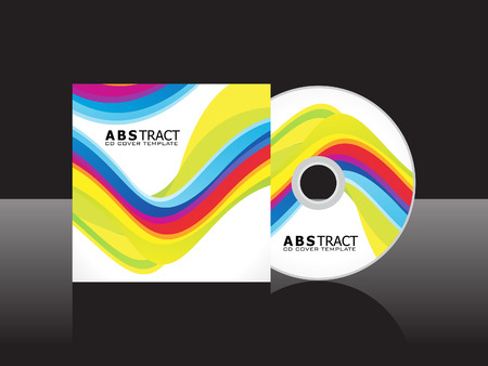 abstract artistic colorful cd cover template vector illustrationのイラスト素材