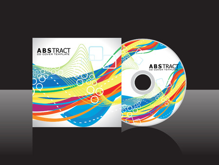 abstract artistic rainbow cd cover template vector illustrationのイラスト素材