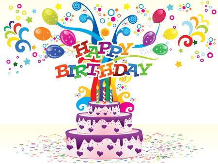 abstract colorful birthday background vector illustrationのイラスト素材