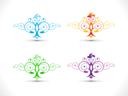 abstract artistic multiple floral vector illustrationのイラスト素材