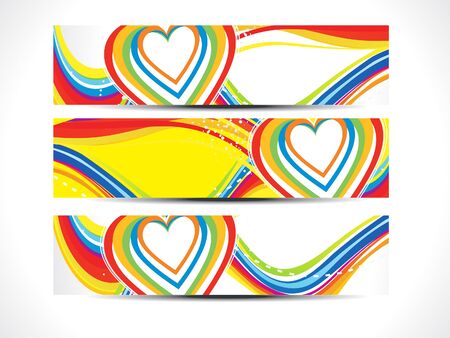abstract artistic colorful love web banners vector illustrationのイラスト素材